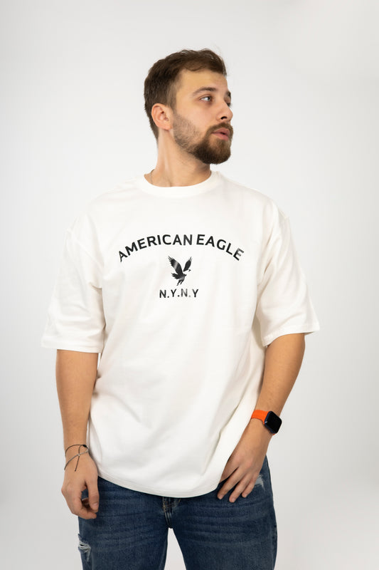 Loose Off White Printed Tshirt