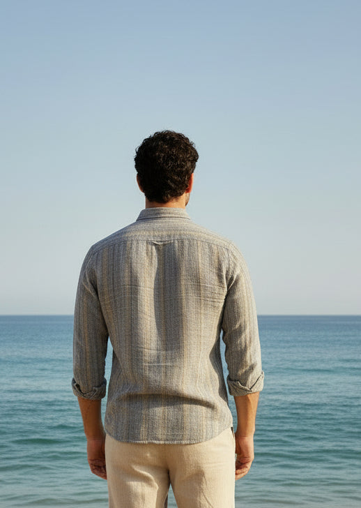 Loose Oversized Linen Light blue Jersey