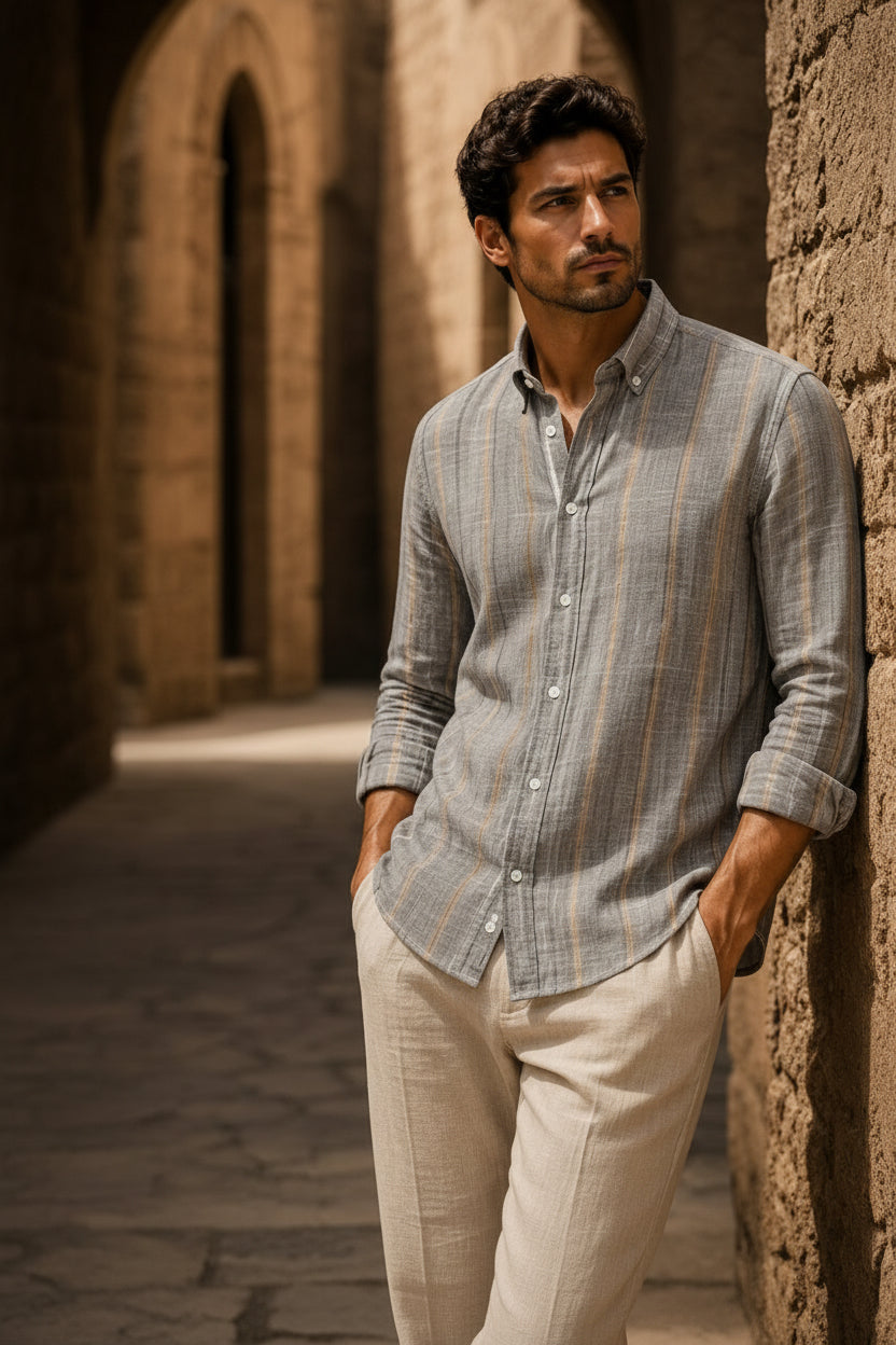 Loose Oversized Linen Light blue Jersey