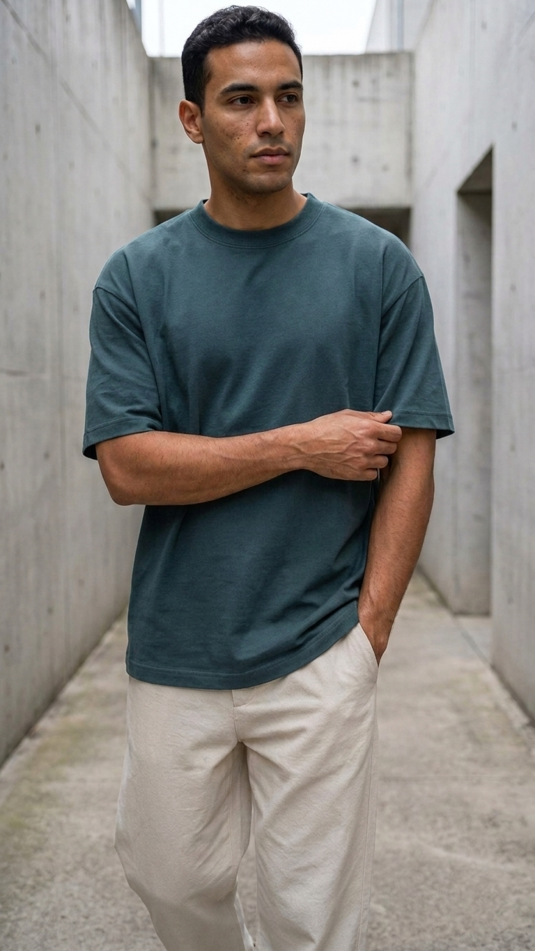 Loose Oversized Petroleum Basic T-shirts