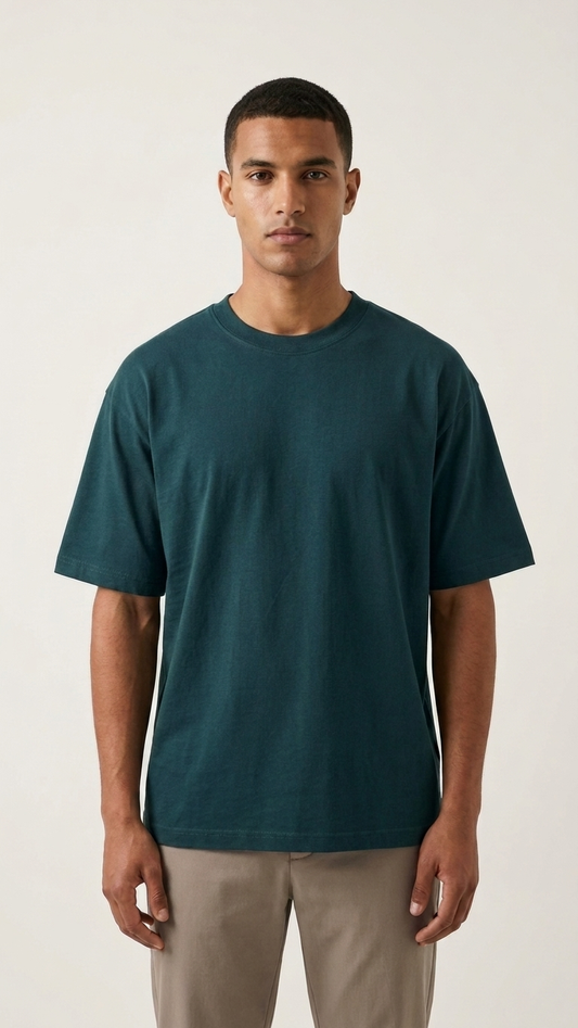 Loose Oversized Petroleum Basic T-shirts