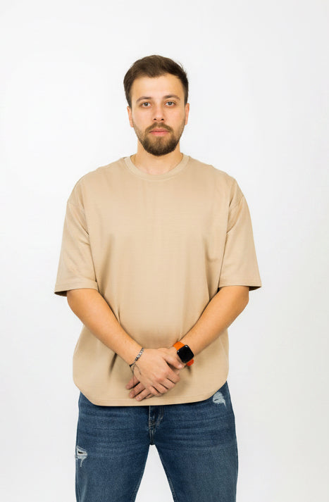 Loose Solid Baige Tshirt