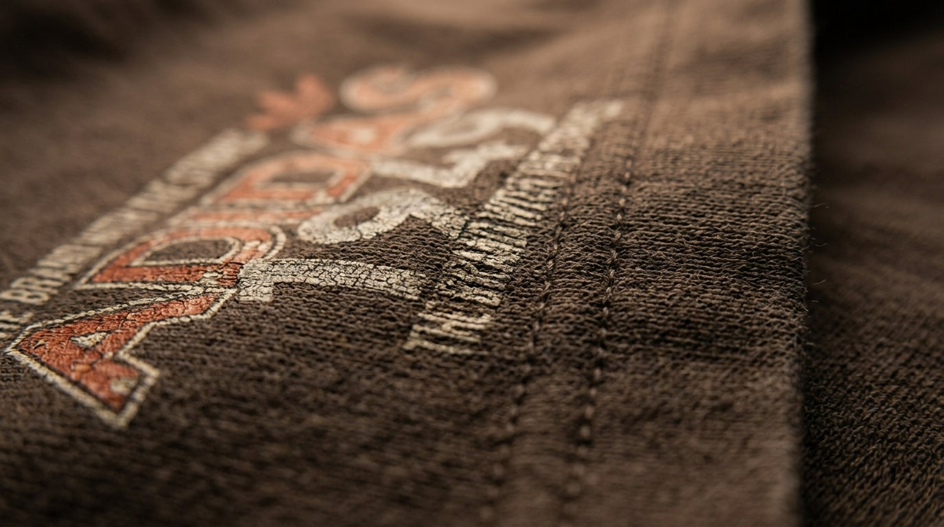 Loose Oversized Pollivar Cotton Brown Printed T-Shirt