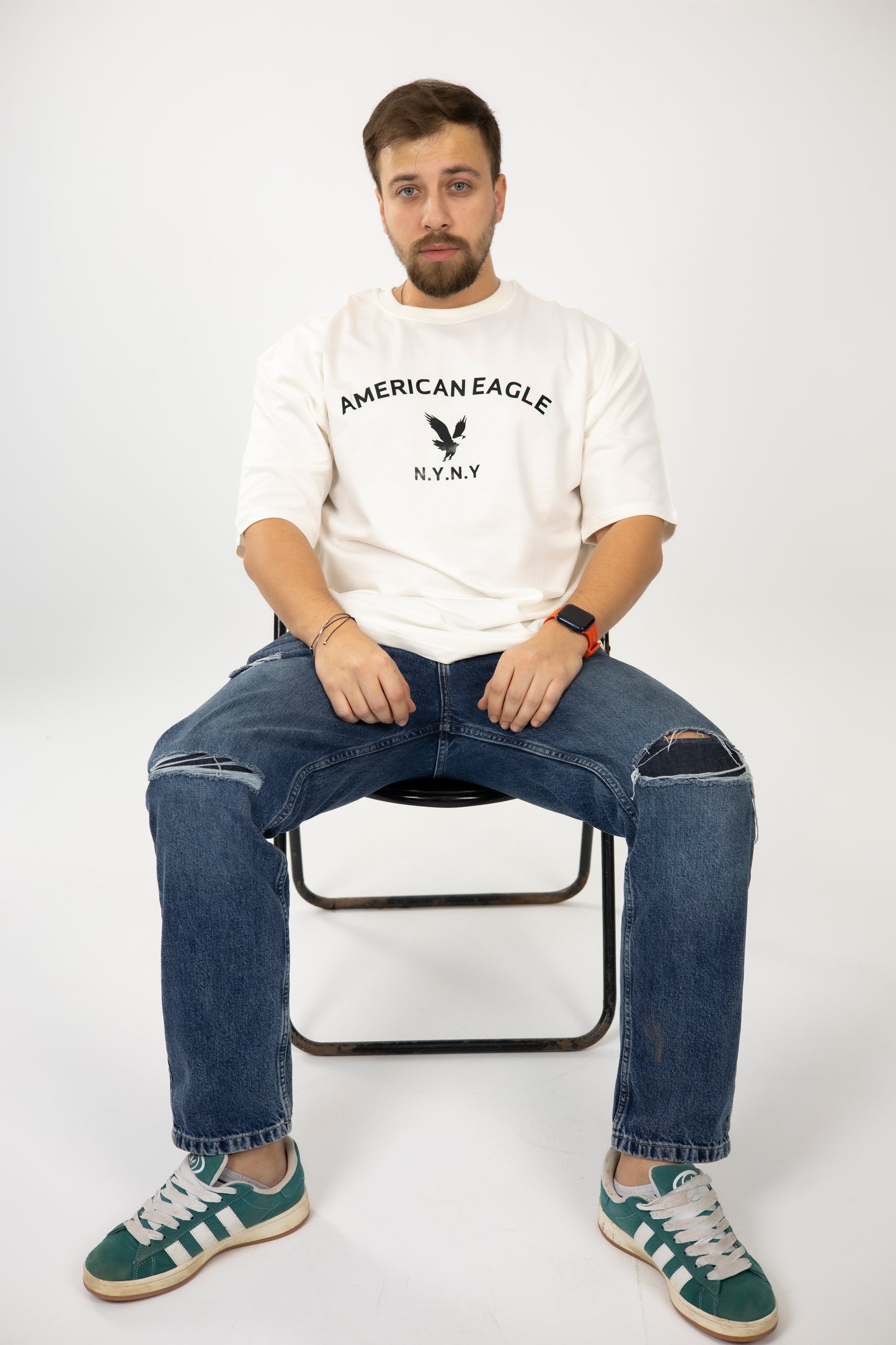 Loose Off White Printed Tshirt