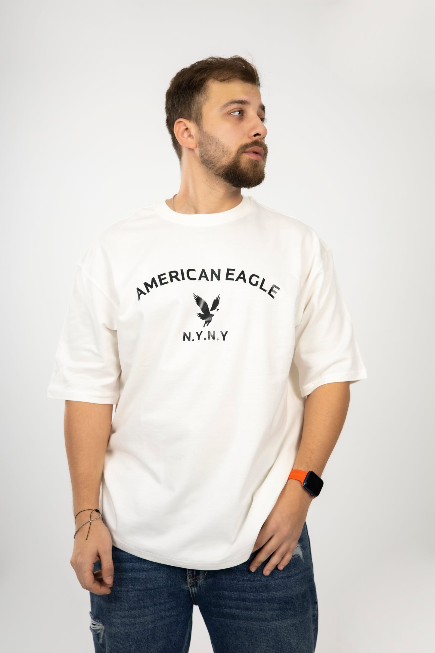 Loose Off White Printed Tshirt