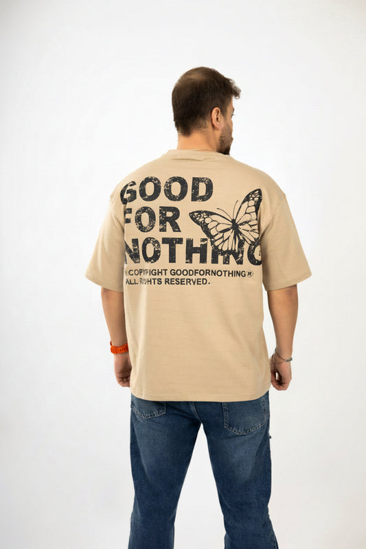 Loose Printed Baige Tshirt
